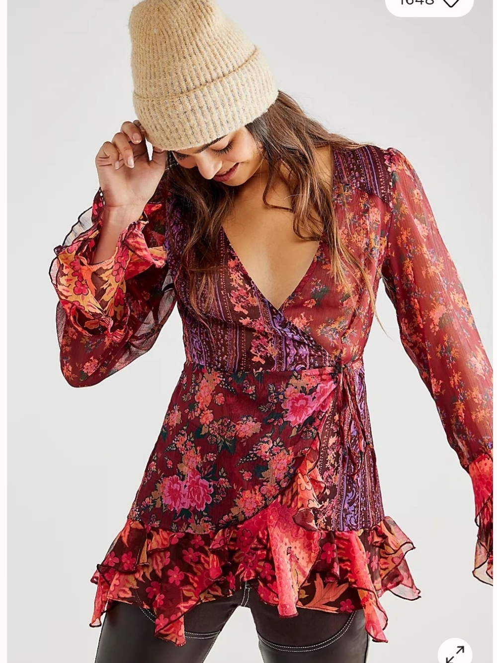Free People Magic Hour Wrap Top L